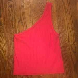 Red one shoulder tank